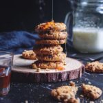Food Aesthetics - A stack of cookies with honey dripping, creating #10311439