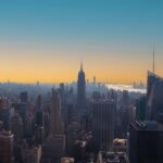 City Architecture - Stunning sunset view of New York City skyline fe #15519425