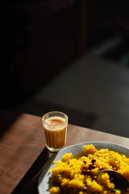 Food Aesthetics - A glass of coffee alongside a plate of vibrant y #16100369