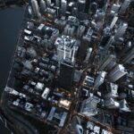 City Architecture - Dramatic aerial view of Chicago's illuminated sk #2304917