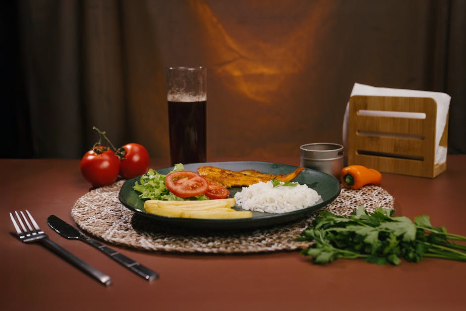 Food Aesthetics - Delicious Brazilian dish featuring rice, fish, a #34520961