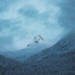 Mountain Landscapes - A scenic winter view of a snow-covered mountain #35002221