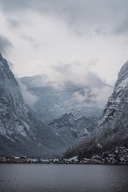 Mountain Landscapes - Tranquil winter landscape featuring a snowy alpi #35060935