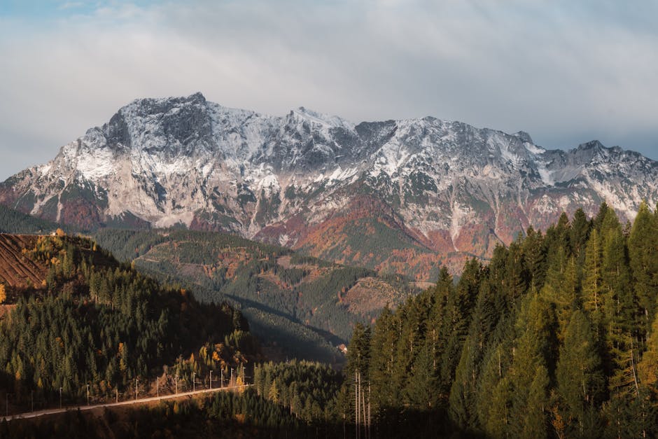 Mountain Landscapes - Stunning view of snow-capped mountains and autum #36144951
