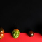 Food Aesthetics - Artistic arrangement of varied fruits on a vibra #5701887